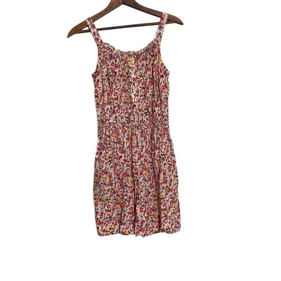 G.H. Bass & Co. Floral Sleeveless Elastic Waist Button Romper Multicolor Size 2 - Picture 1 of 7